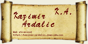 Kazimir Ardalić vizit kartica